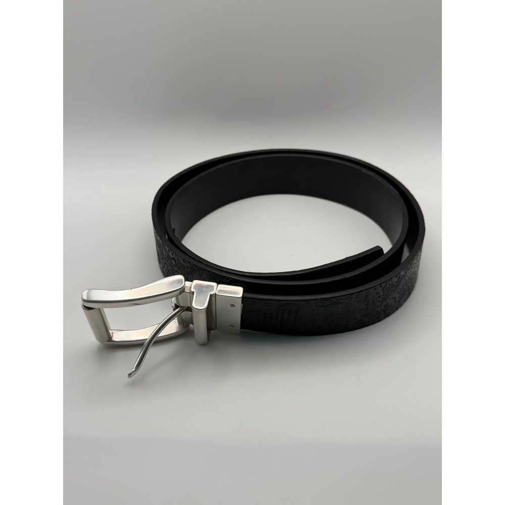 Robert Graham Mens‎ Black Embossed Paisley Reversible Belt Size 42 RG307848
